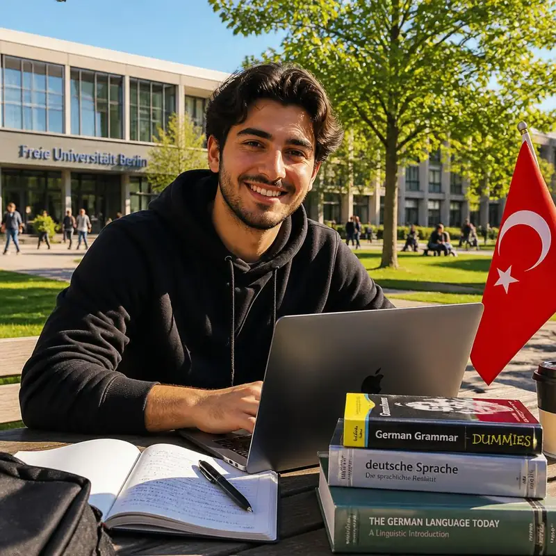 Almanya'da üniversite okuyan Türk öğrenci kampüste çalışıyor
